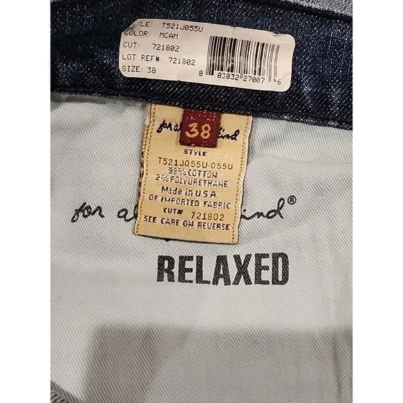 7 FOR ALL MANKIND size 38 32 mens RELAXED fit button fly denim blue Jeans new - Picture 9 of 9